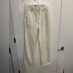 Abercrombie & Fitch Ankle Straight Ultra High Rise Jeans in Cream